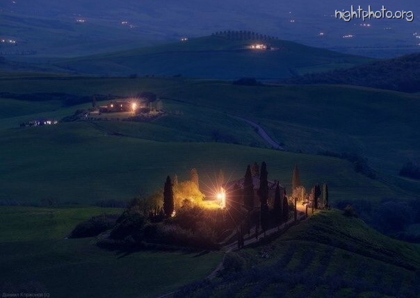 Италия - Ночная Тоскана, Италия. Tuscany, Italy.