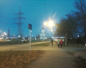 Пермский край - храм андрея первозванного в сумерках