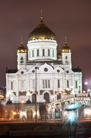 Москва - Храм Христа Спасителя ночью
